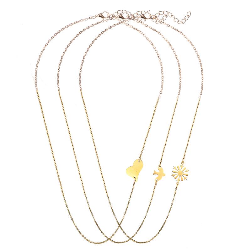 Stainless Steel Minimalist Thin Necklaces Asymmetric Style Bird Snowflake Heart Pendant Necklace For Women New Simple Jewelry
Stainless Steel Minimalist Thin Necklaces Asymmetric Style Bird Snowflake Heart Pendant Necklace For Women New Simple Jewelry