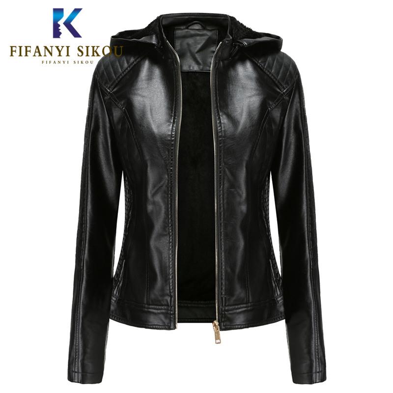 Women's Leather & Faux Autumn Winter Women PU Jacket Woman Black Motorcycle Hooded Short Coat Plus Size Jackets Thick Warm Outwear
Women's Leather & Faux Autumn Winter Women PU Jacket Woman Black Motorcycle Hooded Short Coat Plus Size Jackets Thick Warm Outwear