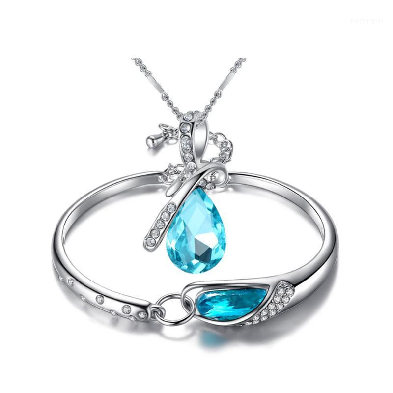 Earrings & Necklace JEWELS 2022 Ocean Blue Water Drop Cubic Zircon Quality Silver Color Bracelet Set
Earrings & Necklace JEWELS 2022 Ocean Blue Water Drop Cubic Zircon Quality Silver Color Bracelet Set