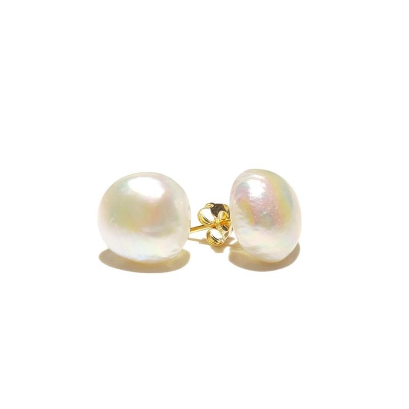 Lii Ji Baroque Pearl Stud Earrings 925 Sterling Silver Gold Color White Freshwater Pearl 12-13mm Earrings
Lii Ji Baroque Pearl Stud Earrings 925 Sterling Silver Gold Color White Freshwater Pearl 12-13mm Earrings