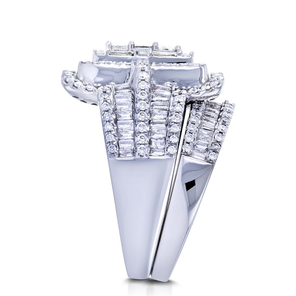 2022 Choucong Brand Wedding Rings Sparkling Luxury Jewelry 925 Silver Fill Crystal Party Princess Cut White Stone Women Eternity Bridal Ring Set For L
