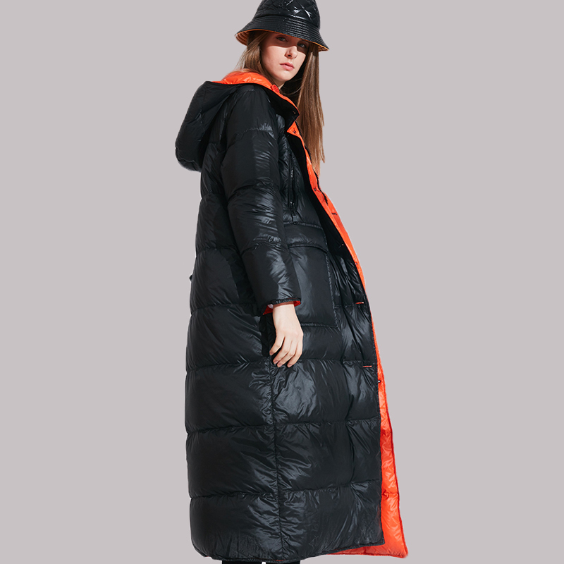 High Quality Winter Jacket Women Thick Parka Plus Size Long Bio fluff Hooded Winter coat European style Warm Outwear 201017