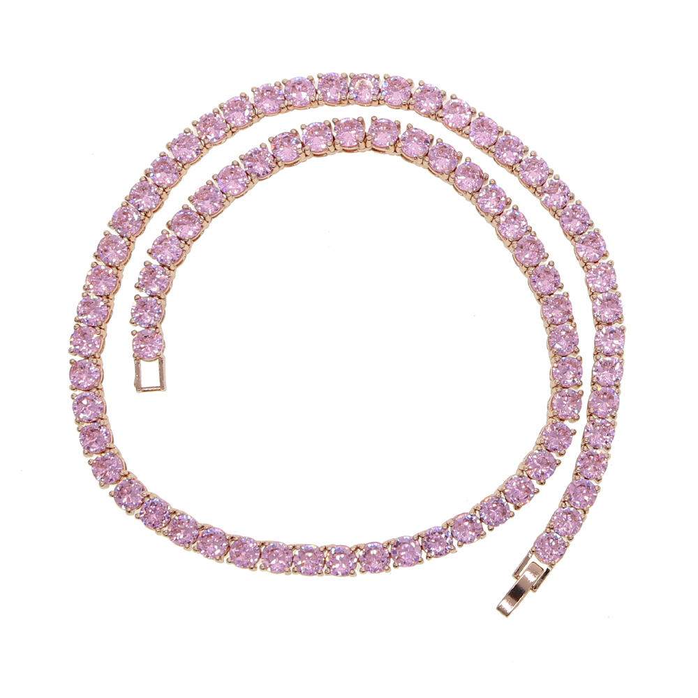 High Quality 5MM cz tennis necklace Iced Out Bling 5A Cubic Zircon 1 Row Tennis Chain for Women Men Hip hop Jewelry drop ship
