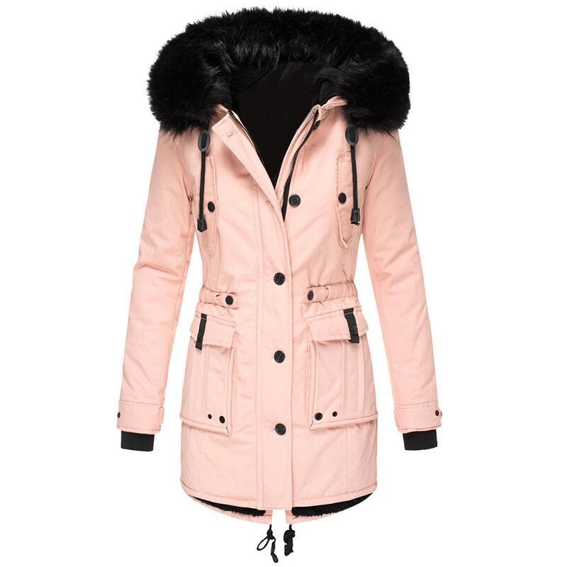 4XL 5XL Plus Size Women Parkas Winter Women Long Sleeve Fur Hooded Thick Warm Jacket Coat Pockets Female Long Outwear 201027