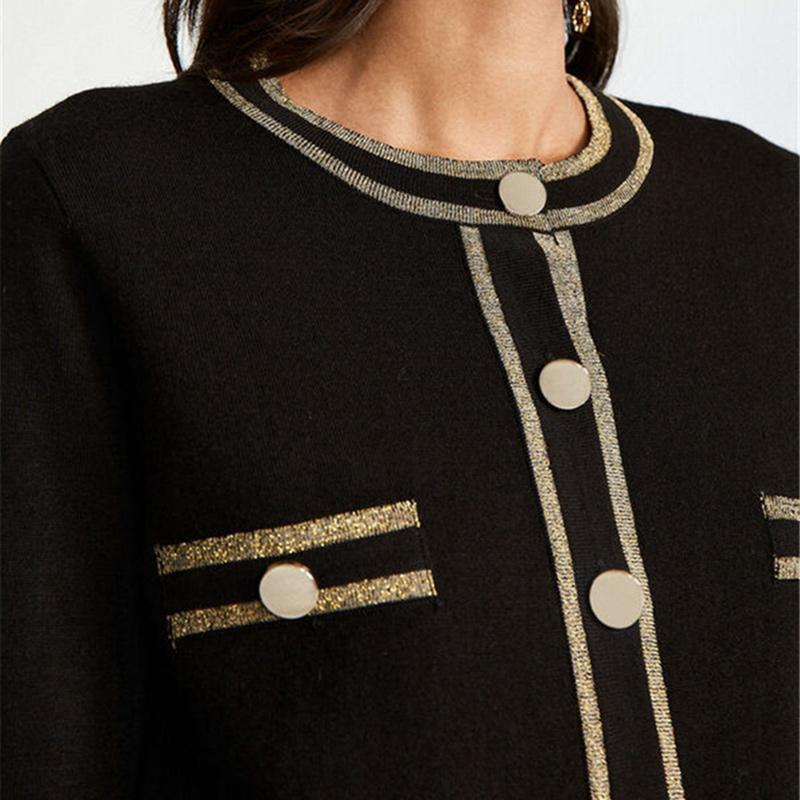 Patads French CP home 20 autumn / winter new women' gold thread decorative cardigan cfpca002461, Black
Patads French CP home 20 autumn / winter new women' gold thread decorative cardigan cfpca002461, Black