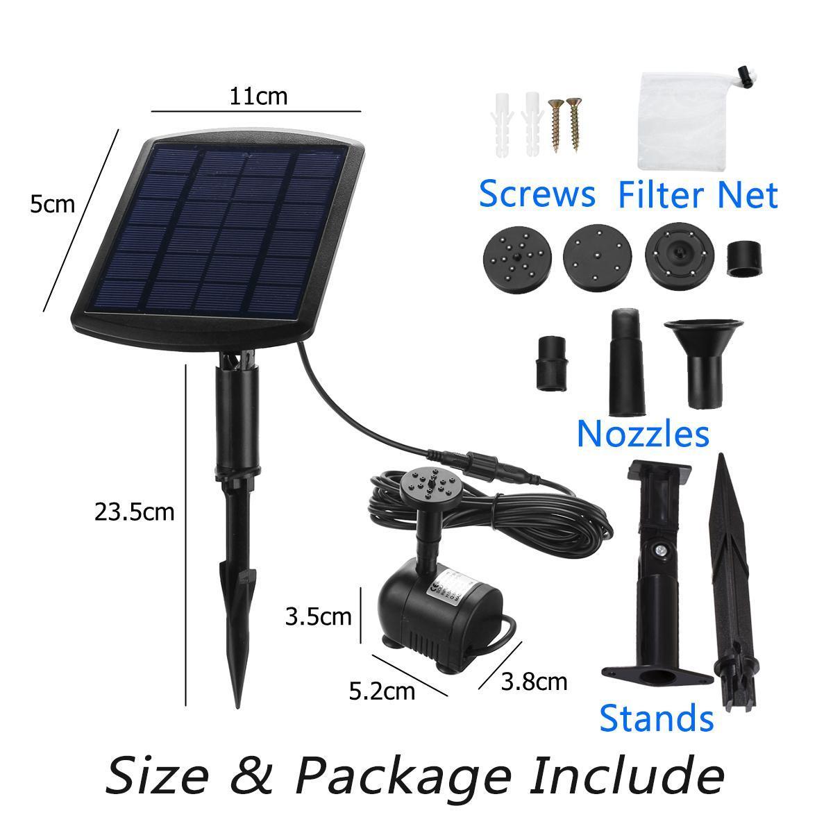 6V 1.8W Solar Panel outdoor submersibleGarden Brushless Pond Fountain Pool Aquarium Fish Water Pump Y200922