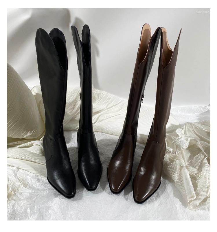 Winter women's thick-heeled Oxford-soled pointed toe boots, western cowboy top layer leather shoes, comfortable and fashionable1, Brown
Winter women's thick-heeled Oxford-soled pointed toe boots, western cowboy top layer leather shoes, comfortable and fashionable1, Brown