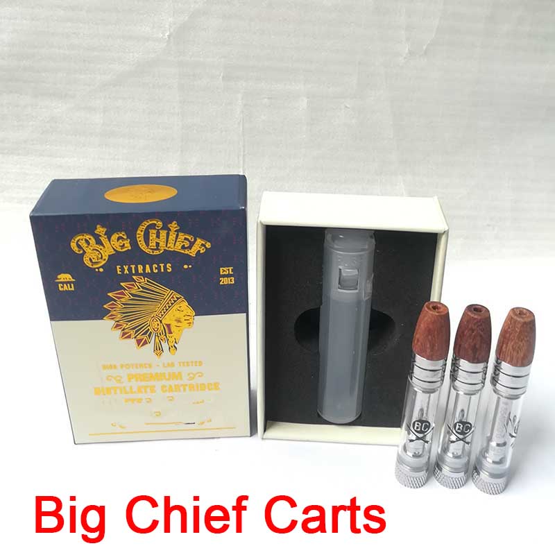 Big Chief Extracts Carts Wood Tip Atomizers .8ml Pyrex Glass tank Ceramic Coil Empty Vape Pen Cartridge Thick Oil Vaporizer Cart Childproof Packaging
Big Chief Extracts Carts Wood Tip Atomizers .8ml Pyrex Glass tank Ceramic Coil Empty Vape Pen Cartridge Thick Oil Vaporizer Cart Childproof Packaging