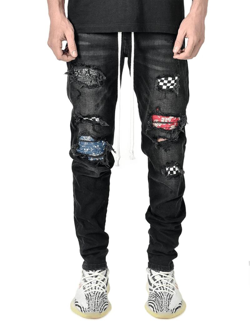 2020 New Men Ripped Jeans Slim Jeans Pencil Pants Moto Biker Hole Beggar Skinny Denim Pants Men Street Retro Cowboy Clothing, Black 
2020 New Men Ripped Jeans Slim Jeans Pencil Pants Moto Biker Hole Beggar Skinny Denim Pants Men Street Retro Cowboy Clothing, Black