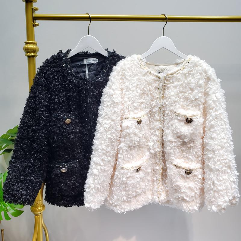 Small Fragrance Coat Heavy Work Plus Cotton Imitation Lamb Hair Multi-pocket Warm Fur Long Short Coat Cotton Jacket Top, Cn595wh
Small Fragrance Coat Heavy Work Plus Cotton Imitation Lamb Hair Multi-pocket Warm Fur Long Short Coat Cotton Jacket Top, Cn595wh
