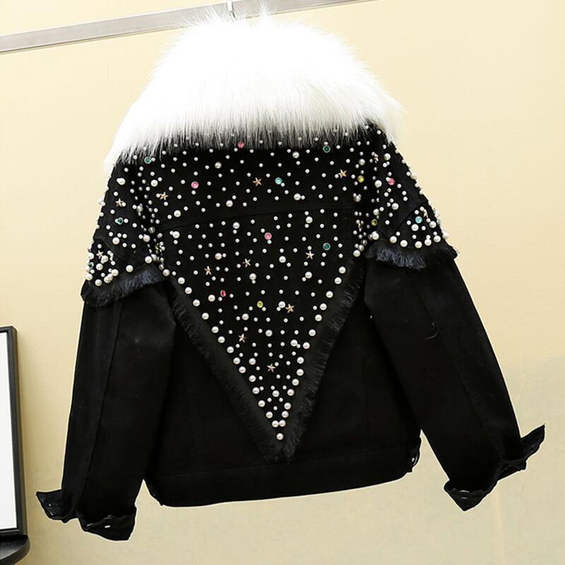 New winter female jean jacket with fur collar plus velvet thick parkas woman outerwear 2020, Black
New winter female jean jacket with fur collar plus velvet thick parkas woman outerwear 2020, Black