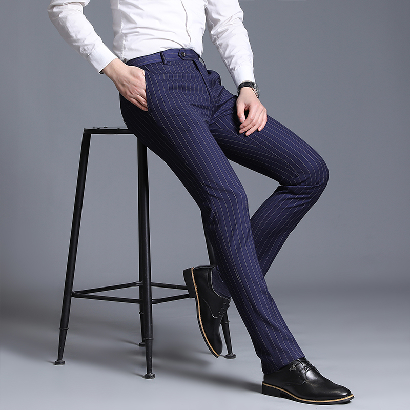 2020 Men Business Casual Fashion Suit Formal Men's Trousers Stripe Straight Pants Dressed Wkyk, Navy
2020 Men Business Casual Fashion Suit Formal Men's Trousers Stripe Straight Pants Dressed Wkyk, Navy