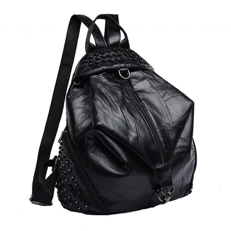 2021 Rivets Women Shoulder Bag Women's Leather High Quality Ladies School Zmmm, Black
2021 Rivets Women Shoulder Bag Women's Leather High Quality Ladies School Zmmm, Black
