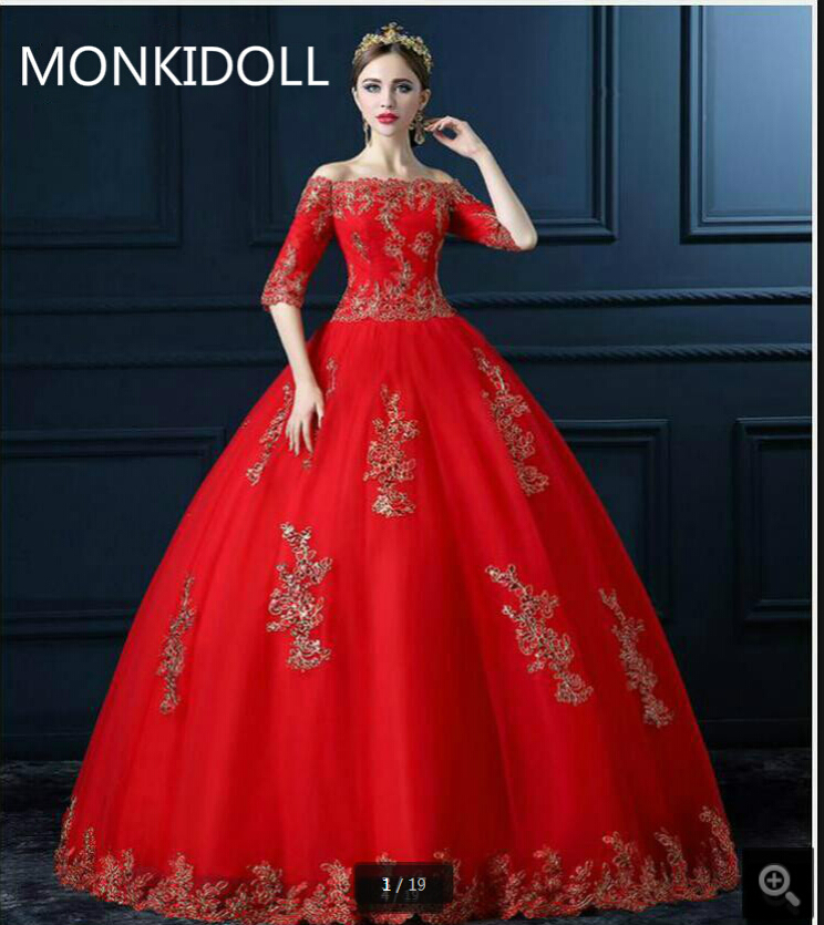 Robe de mariage 2019 ball gown red lace appliques wedding dresses off the shoulder half sleeve sexy wedding gowns hot sale corset bride gown, Same as image
Robe de mariage 2019 ball gown red lace appliques wedding dresses off the shoulder half sleeve sexy wedding gowns hot sale corset bride gown, Same as image