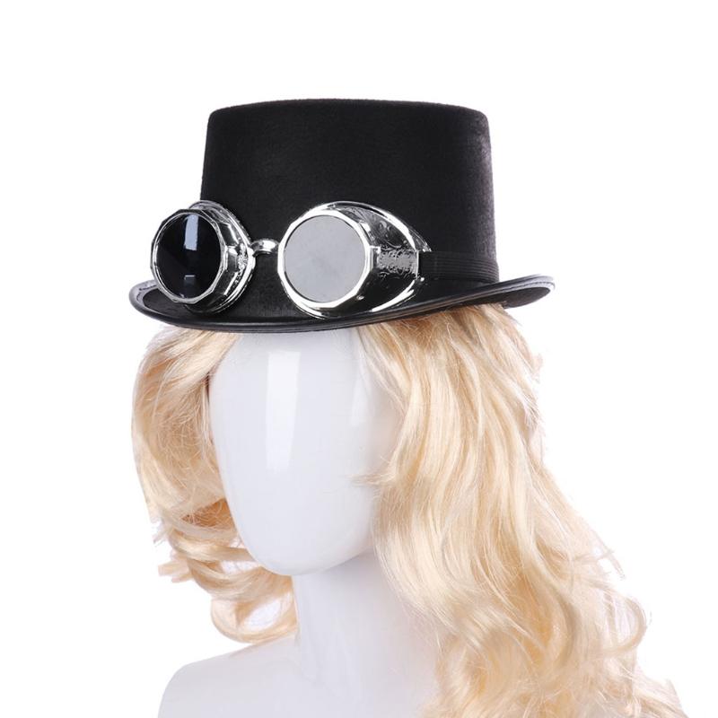 Steampunk Gothic Top Hat with Detachable Goggles Carnival Halloween Jazz Cap, Silver
Steampunk Gothic Top Hat with Detachable Goggles Carnival Halloween Jazz Cap, Silver