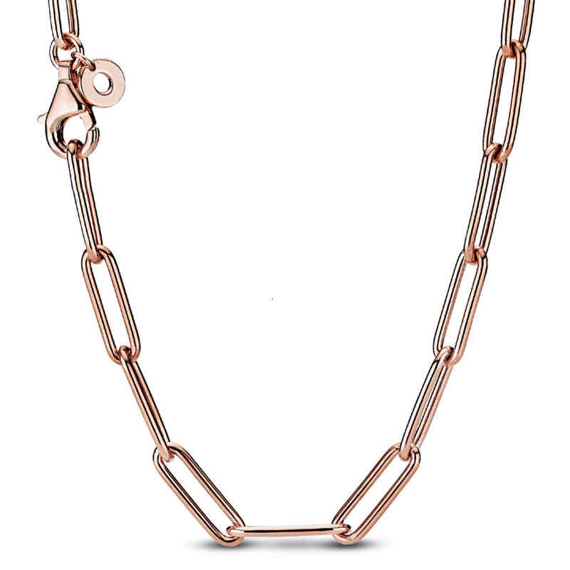 925 Sterling Silver Chunky Infinity Knot Bead & Pave Me Link Snake Chain Sliding Necklace for Popular Charm Diy Jewelry