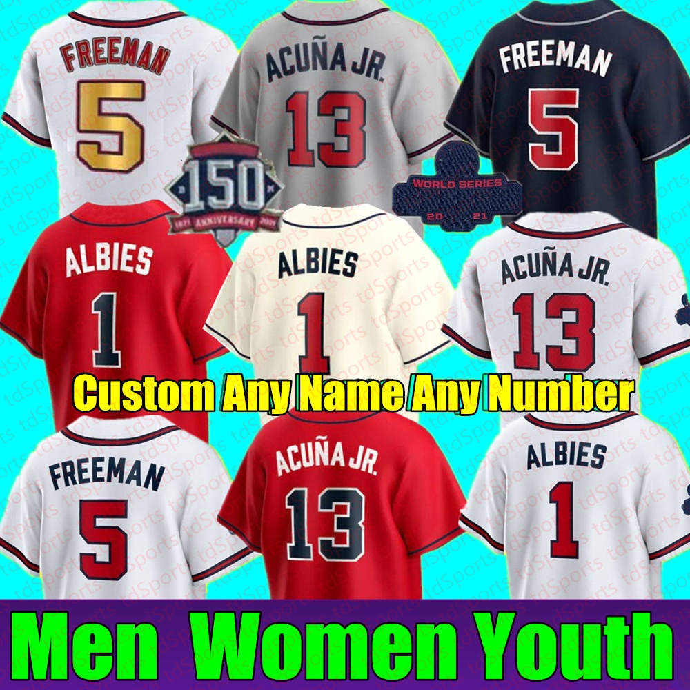 2022 WS Gold Program Ronald Acuna Jr. Jersey MATT OlSON ATlANTA DANSBY SWANSON JORGE SOlER DEiON SANDERS AUSTIN RIlEY BRAVE OZZIE ALBIES JONES Baseball Jerseys, As shown in illustration
2022 WS Gold Program Ronald Acuna Jr. Jersey MATT OlSON ATlANTA DANSBY SWANSON JORGE SOlER DEiON SANDERS AUSTIN RIlEY BRAVE OZZIE ALBIES JONES Baseball Jerseys, As shown in illustration