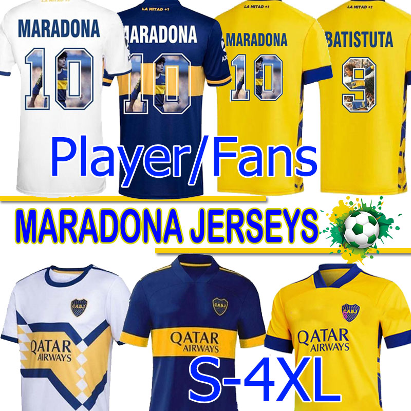 4XL Maradona Boca Juniors soccer jerseys Fans Player version maradona retro BATISTUTA Special printing 2020 2021 maillot de foot Uniforms, Home fans maradona #10
4XL Maradona Boca Juniors soccer jerseys Fans Player version maradona retro BATISTUTA Special printing 2020 2021 maillot de foot Uniforms, Home fans maradona #10