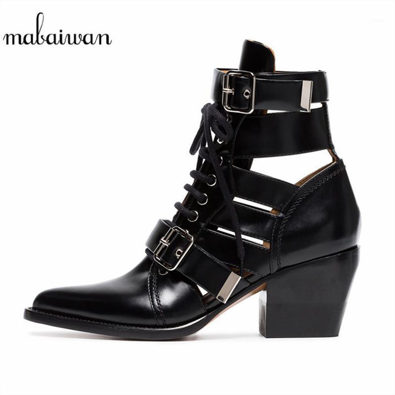 Mabaiwan Brand New Design Black Leather Summer Boots Woman's Shoes Pointed Toe High Heels Ankle Boots Buckle Lace Up Women1
Mabaiwan Brand New Design Black Leather Summer Boots Woman's Shoes Pointed Toe High Heels Ankle Boots Buckle Lace Up Women1