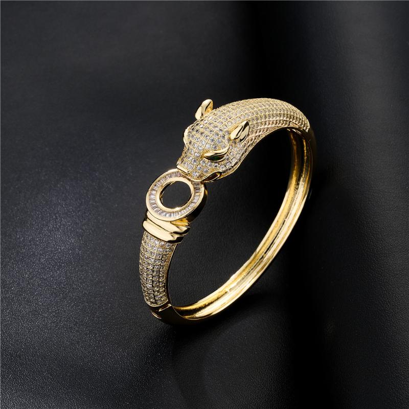 Bangle S925 Luxury Atmosphere Micro Inlaid Zircon Jewelry Domineering Boutique Leopard Bracelet
