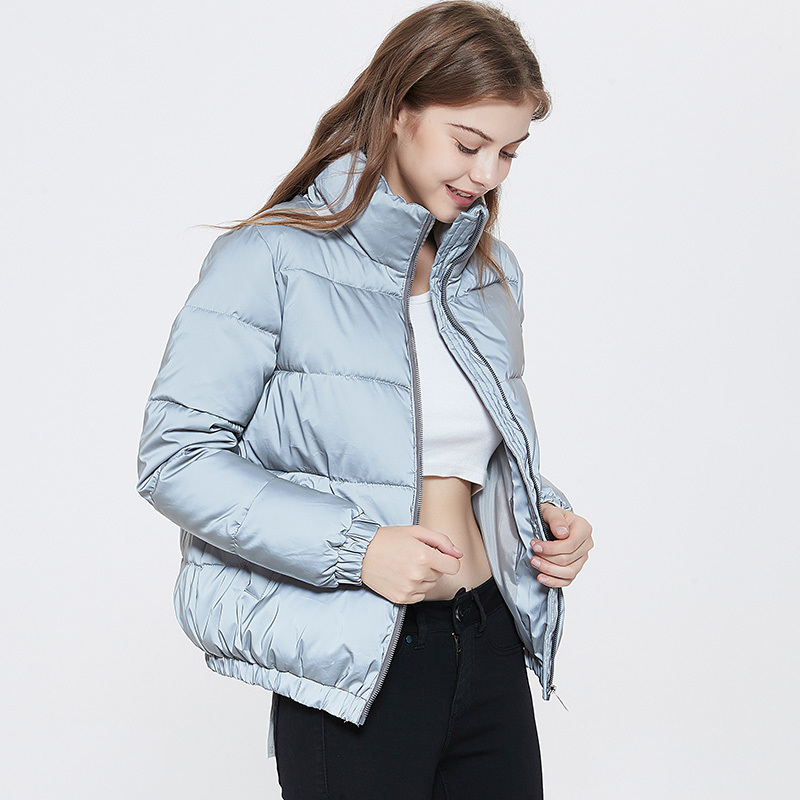 Fluorescent Clothes Night Women Winter Reflective Jacket Female Puffer Jackets Loose Streetwear Warm Luminous Coat As262 201127