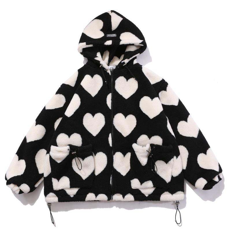 2020 Winter Harajuku Sherpa Coat Full Love Print Jacket Hip Hop Thick Parka Lambswool Jackets Men Women Streetwear Outwear Furry, Black
2020 Winter Harajuku Sherpa Coat Full Love Print Jacket Hip Hop Thick Parka Lambswool Jackets Men Women Streetwear Outwear Furry, Black