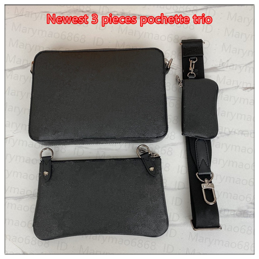 NEW fashion Mens messenger bag iconic men pochette trio Shoulder Bags 3 pieces Black Grey Canvas leather Crossbody bags Purse Wallet Key bag
NEW fashion Mens messenger bag iconic men pochette trio Shoulder Bags 3 pieces Black Grey Canvas leather Crossbody bags Purse Wallet Key bag