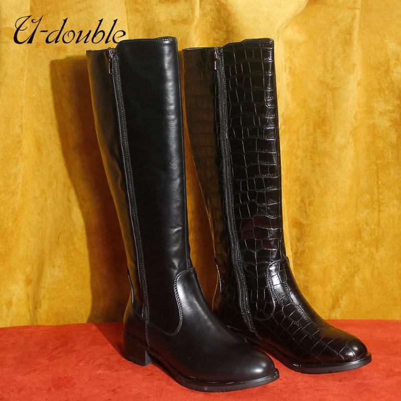 U-DOUBLE Brand Women Warm Shoes Winter Woman Knee-High Boots Fashion Round Toe Zipper Heels Motorcycle Boots big Size 36-41, Black
U-DOUBLE Brand Women Warm Shoes Winter Woman Knee-High Boots Fashion Round Toe Zipper Heels Motorcycle Boots big Size 36-41, Black