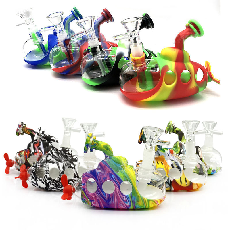 hookahs 4.9"Submarine glass held pipe silicone smoking pipes water bong food grade tobacco hookah Dab Rig
hookahs 4.9"Submarine glass held pipe silicone smoking pipes water bong food grade tobacco hookah Dab Rig