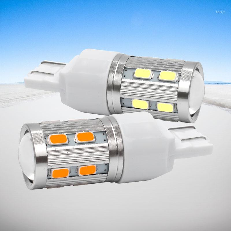 

2pcs T20 7443 W21/5W Super Bright 16 SMD 5630 5730 LED Car Tail Bulb 21/5W Brake Lights auto Daytime Running Lamps Red Amber 12V1, As pic