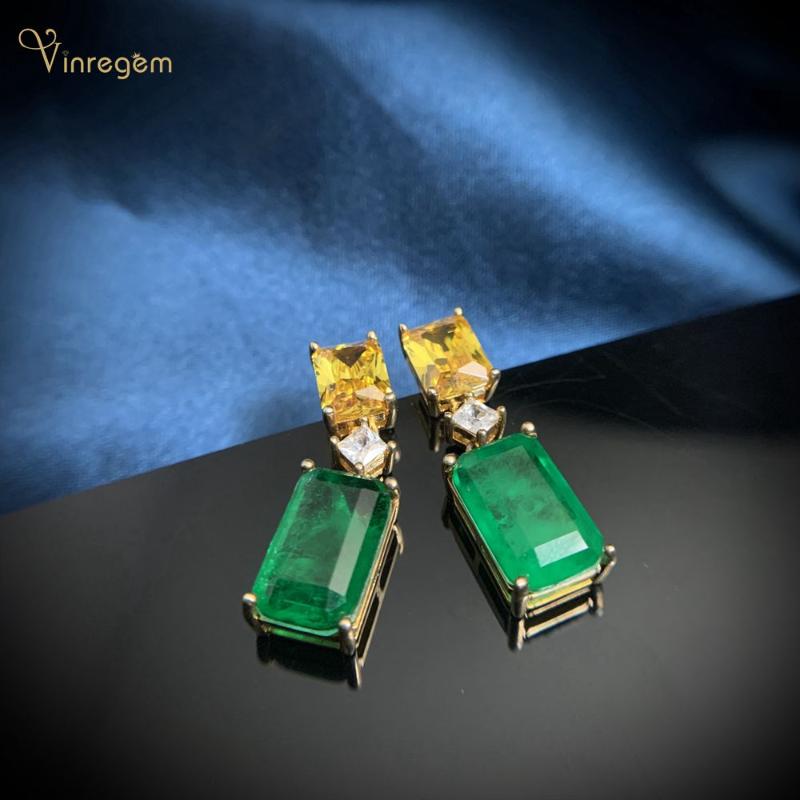 Stud Vinregem Vintage 100% 925 Sterling Silver Emerald Citrine Gemstone Wedding Engagement Ear Studs Earrings For Women Fine Jewelry, Golden;silver
Stud Vinregem Vintage 100% 925 Sterling Silver Emerald Citrine Gemstone Wedding Engagement Ear Studs Earrings For Women Fine Jewelry, Golden;silver