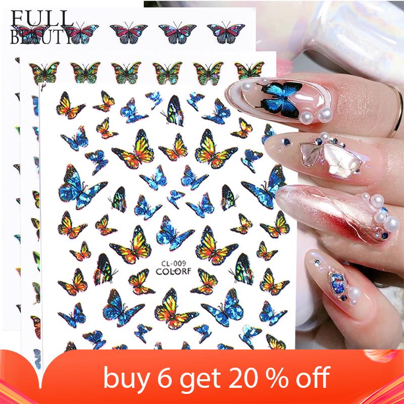 Newest 3D Butterfly Nail Art Stickers Colorful Laser Self Adhesive Decals Foils for Gel Polish Manicure Decorations CHCL001-009, Cl008
Newest 3D Butterfly Nail Art Stickers Colorful Laser Self Adhesive Decals Foils for Gel Polish Manicure Decorations CHCL001-009, Cl008
