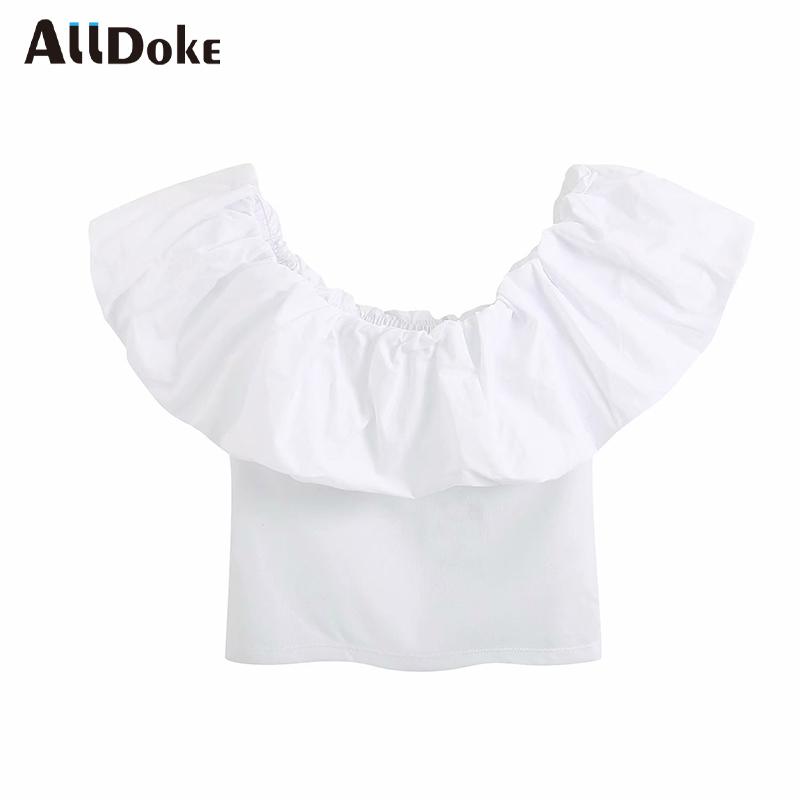 ALLDOKE white elegant ruffles women blouse summer slash neck butterfly sleeve crop tops shirt sexy ladies blouses blusas mujer
ALLDOKE white elegant ruffles women blouse summer slash neck butterfly sleeve crop tops shirt sexy ladies blouses blusas mujer