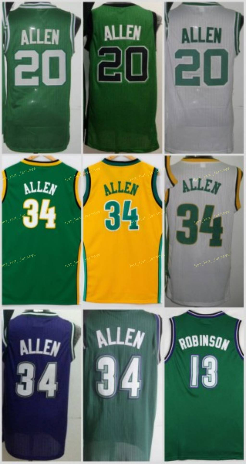 Vintage Ray 34 Allen Jersey 20 Men Glenn 13 Robinson Stitched Green White Purple Yellow Stitched, As
Vintage Ray 34 Allen Jersey 20 Men Glenn 13 Robinson Stitched Green White Purple Yellow Stitched, As