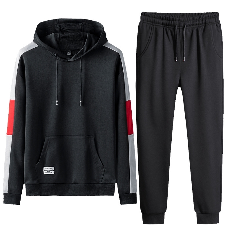 Casual Men's Set Pullover Men Tracksuit Spring Autumn Hoodie Two Piece Set Male Hooded Sportswear Sweatshirt +Pants Set 201124