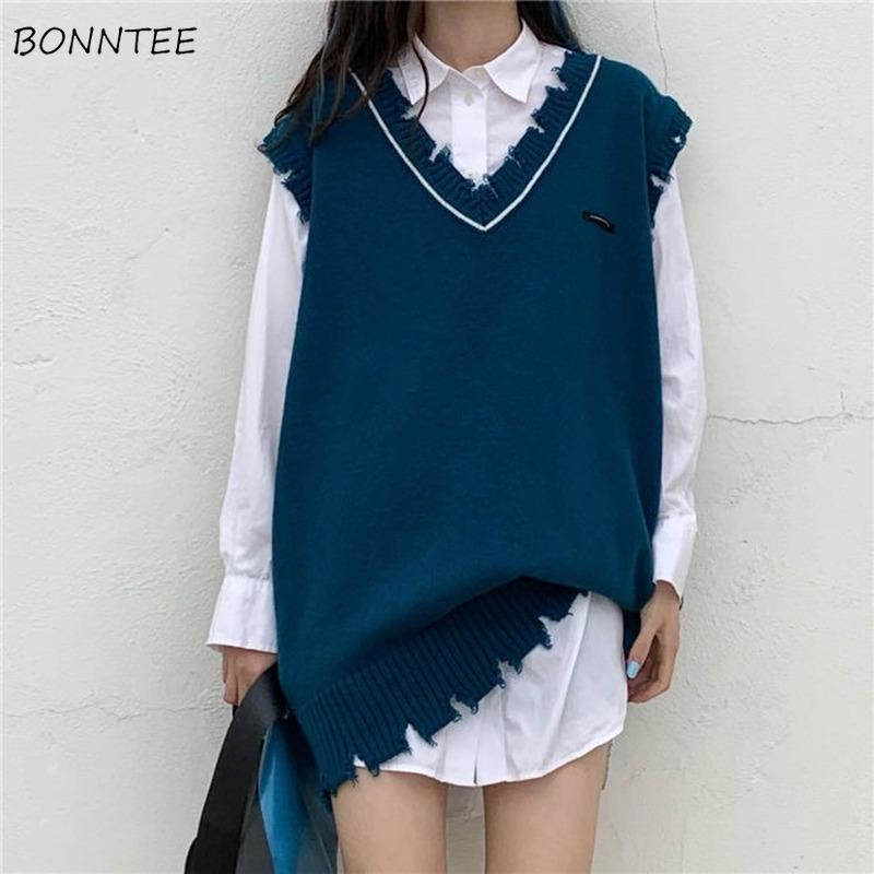 Sweater Vest Women Loose Chic V-Neck Student All-match Leisure Autumn New Female Clothing Fashion Daily Korean Version Knitting, White
Sweater Vest Women Loose Chic V-Neck Student All-match Leisure Autumn New Female Clothing Fashion Daily Korean Version Knitting, White