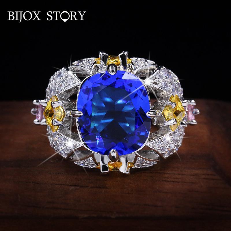 BIJOX STORY Coloful Topaz Flower Shape Ring Luxury Charms S925 Sterling Silver Jewelry Rings for Wedding Anniversary Party Gifts
BIJOX STORY Coloful Topaz Flower Shape Ring Luxury Charms S925 Sterling Silver Jewelry Rings for Wedding Anniversary Party Gifts