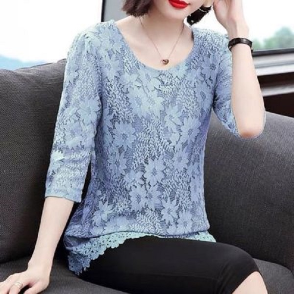 2020 summer women lace blouses shirt vintage Embroidery Shirt Short Sleeve blouse ladies floral tops womens clothing L-5XL