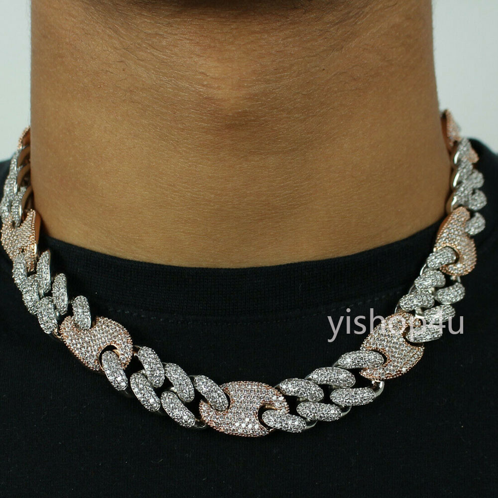 20mm Iced Cuban Oval Link Diamond Chain Necklace &Bracelet 14K Two Tone Rose Gold/White Gold Cubic Zirconia Jewelry Mariner Cuban Chain
20mm Iced Cuban Oval Link Diamond Chain Necklace &Bracelet 14K Two Tone Rose Gold/White Gold Cubic Zirconia Jewelry Mariner Cuban Chain