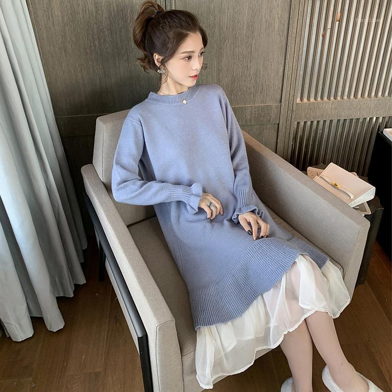 Long-sleeved Round Collar Loose Knitting Pregnant Women Long Dress Chiffon Ruffles Hem Patchwork Maternity Trumpet1 Dresses, Pink
Long-sleeved Round Collar Loose Knitting Pregnant Women Long Dress Chiffon Ruffles Hem Patchwork Maternity Trumpet1 Dresses, Pink
