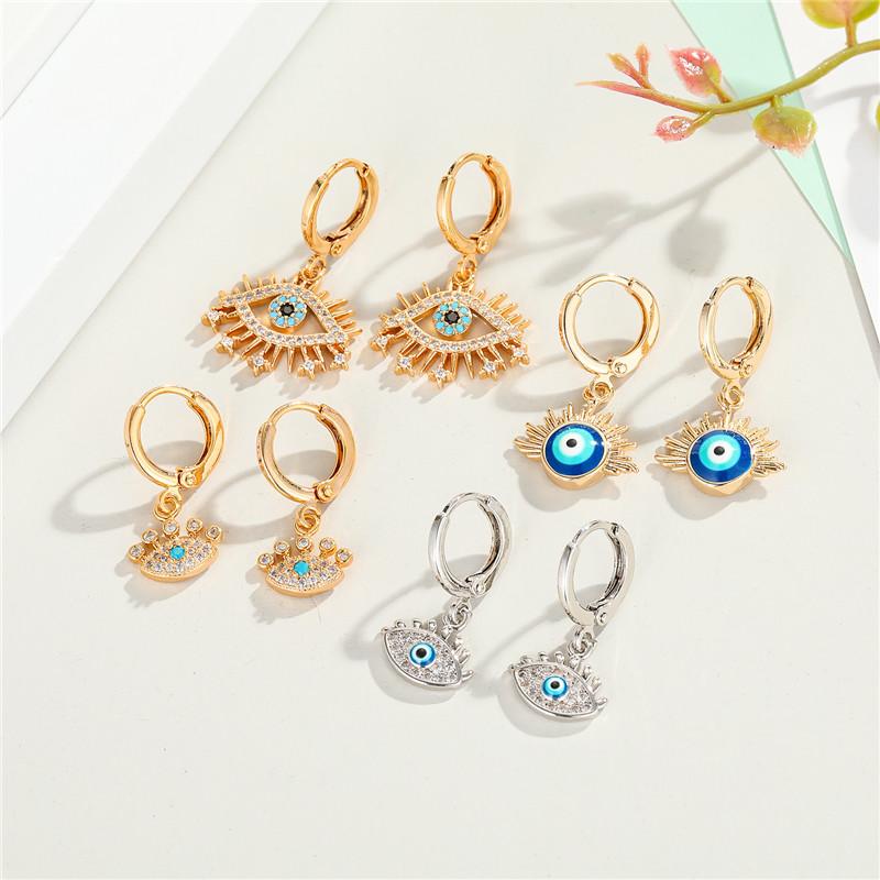 1Pair Turkish Rhinestone Evil Eye Small Hoop Earrings For Women Vintage Personality Crystal Eye Circle Stud Earrings Jewelry
1Pair Turkish Rhinestone Evil Eye Small Hoop Earrings For Women Vintage Personality Crystal Eye Circle Stud Earrings Jewelry
