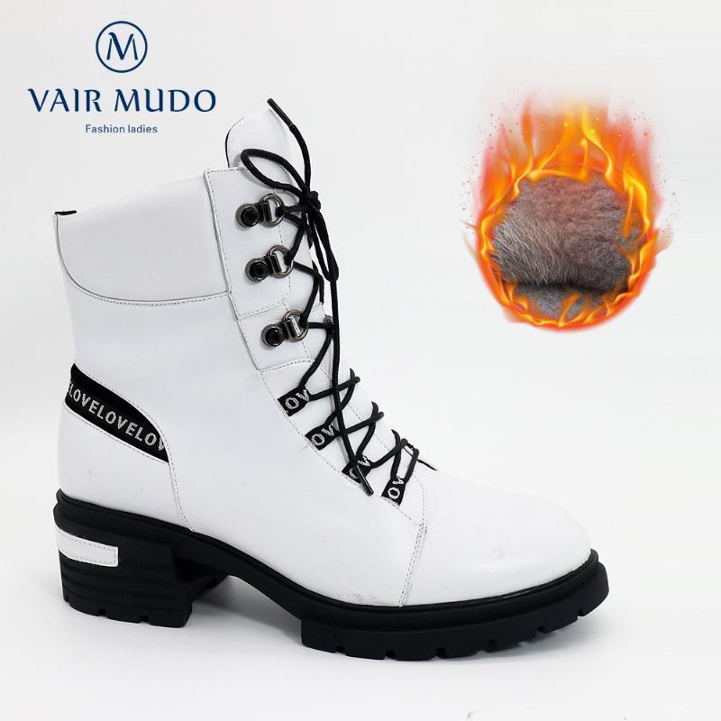 VAIR MUDO Ankle Boots Shoes Fashion Thick Heels Genuine Leather Boot Women Shoes Lace up White and Yellow Autumn Winter DX1161
VAIR MUDO Ankle Boots Shoes Fashion Thick Heels Genuine Leather Boot Women Shoes Lace up White and Yellow Autumn Winter DX1161