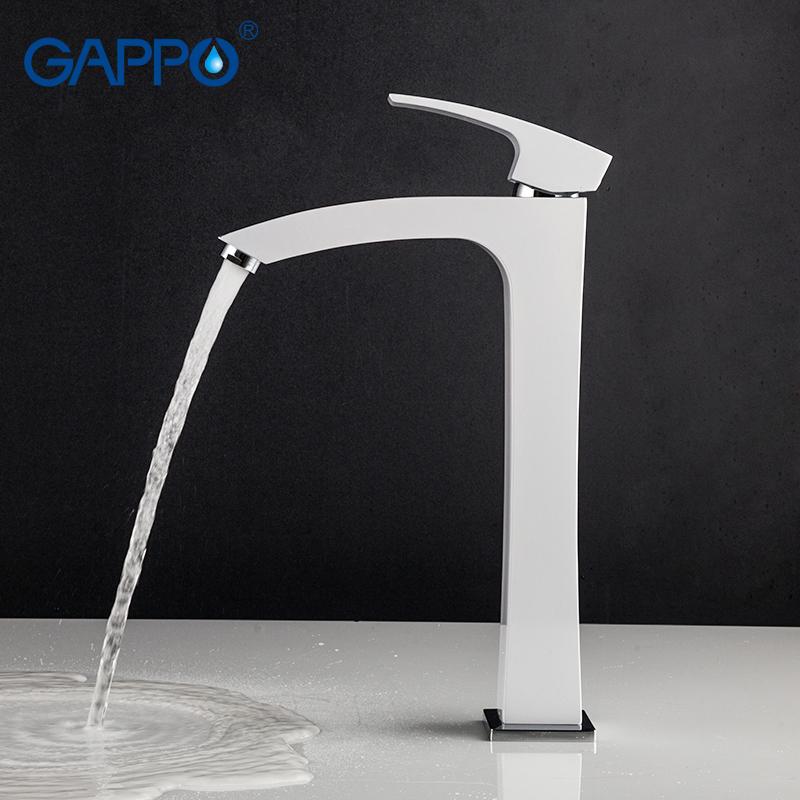 

GAPPO bathroom sink faucet tall basin white faucet water mixer Deck Mounted Bath tap Waterfall taps torneira do anheiro