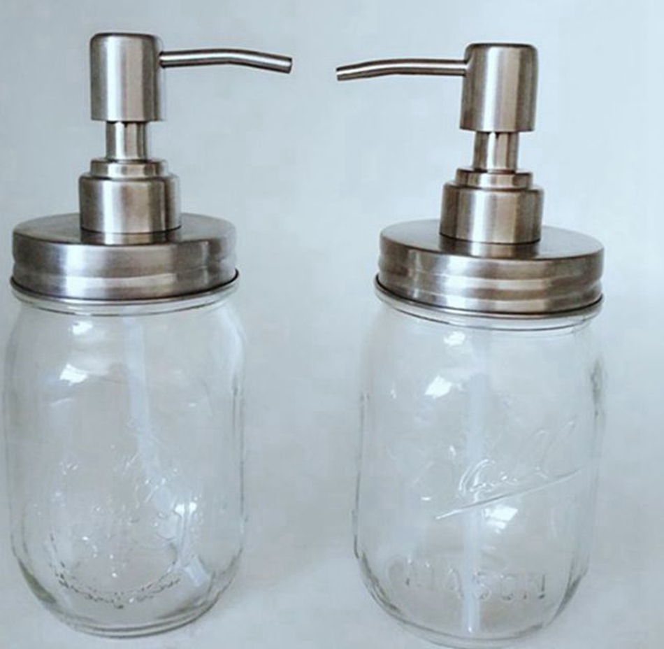 480ml Mason Jar Soap Dispenser Clear Glass Jar Soap Dispenser with Rust Proof Stainless Steel Pump Liquid Soap Dispenser KKA8291
480ml Mason Jar Soap Dispenser Clear Glass Jar Soap Dispenser with Rust Proof Stainless Steel Pump Liquid Soap Dispenser KKA8291