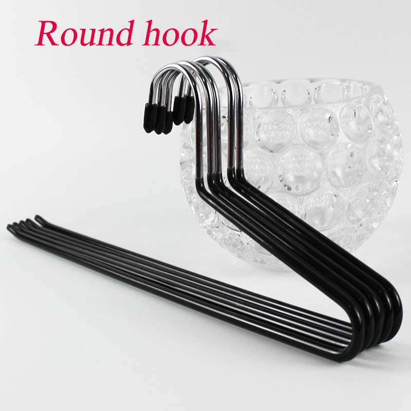 Pants Hangers Heavy Duty Hangers Open Ended Metal Hangers for Jeans Trouser Slack Space Saving Anti-Rust Chrom Non Slip Rubber Coating