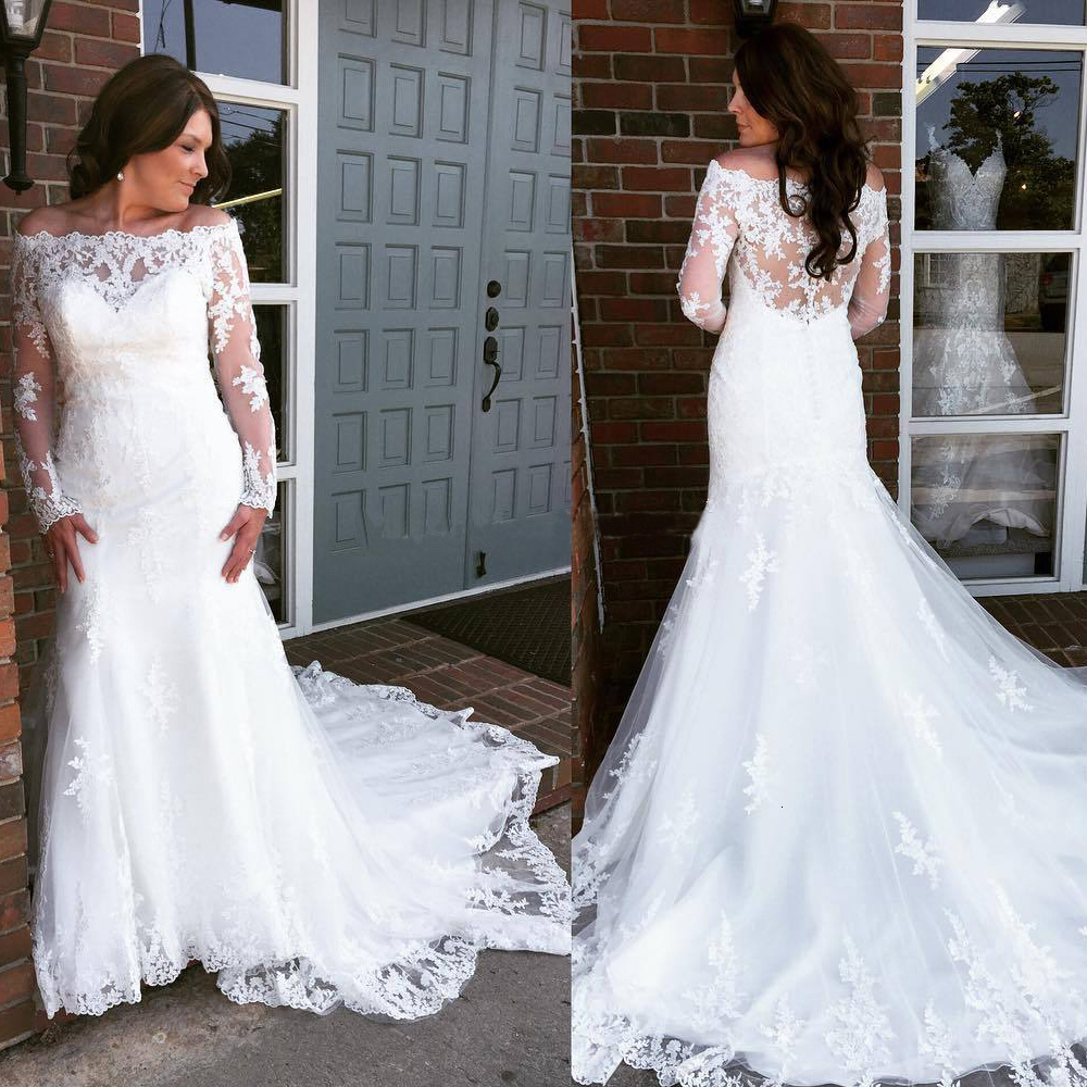 2021 New African Neck-neck Lace Mermaid Gowns Sheer Sleeves Apply Tulle Bills More Size Wedding Dresses LY59, White
2021 New African Neck-neck Lace Mermaid Gowns Sheer Sleeves Apply Tulle Bills More Size Wedding Dresses LY59, White