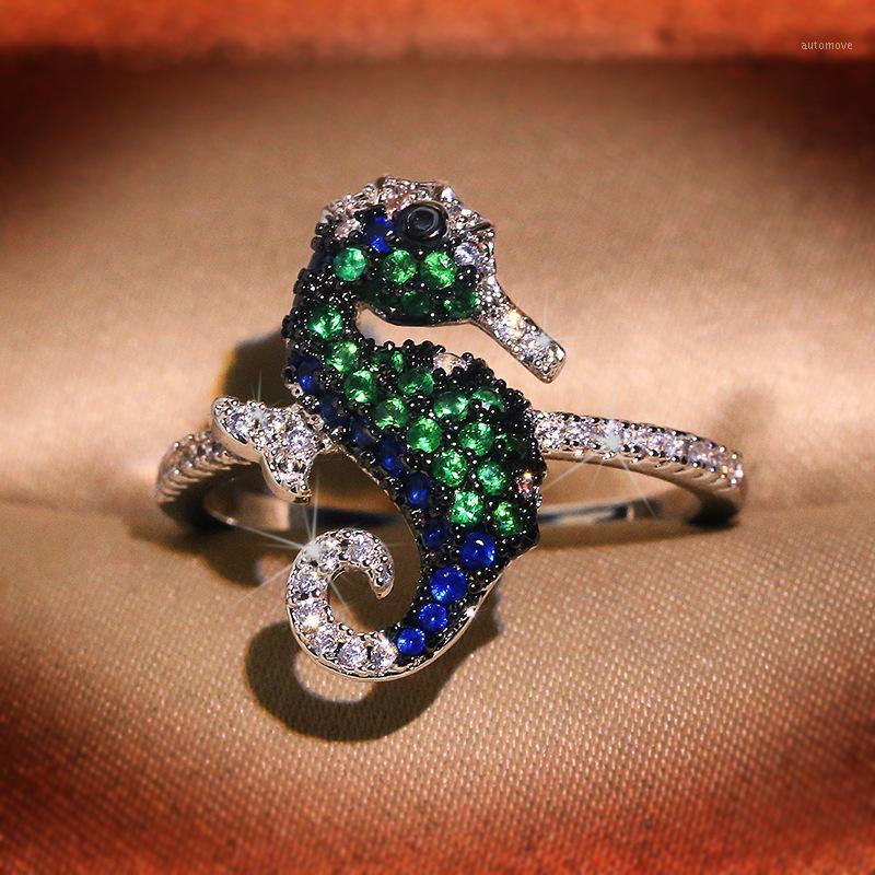 2020 Women's Bohemia Vintage Seahorse Shaped Rings Creative Green Blue Crystal Zircon Wedding Animal Ring Gifts for Girls1
2020 Women's Bohemia Vintage Seahorse Shaped Rings Creative Green Blue Crystal Zircon Wedding Animal Ring Gifts for Girls1