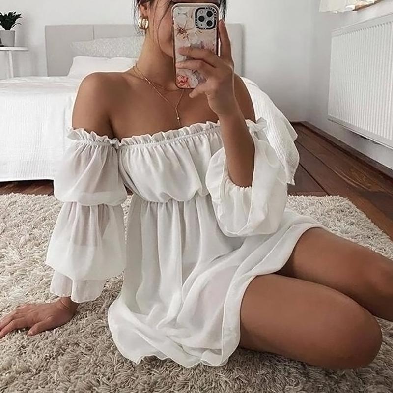 Summer strapless women' dress fashion trumpet sleeve long sleeve beach skirt sexy strapless dress, Black
Summer strapless women' dress fashion trumpet sleeve long sleeve beach skirt sexy strapless dress, Black