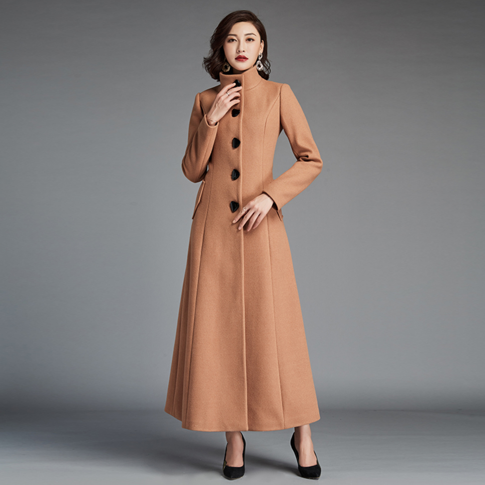 Retro single breasted over the knee jacket female winter thick mink cashmere was thin warm Woolen coats with belt F258, Coffe
Retro single breasted over the knee jacket female winter thick mink cashmere was thin warm Woolen coats with belt F258, Coffe