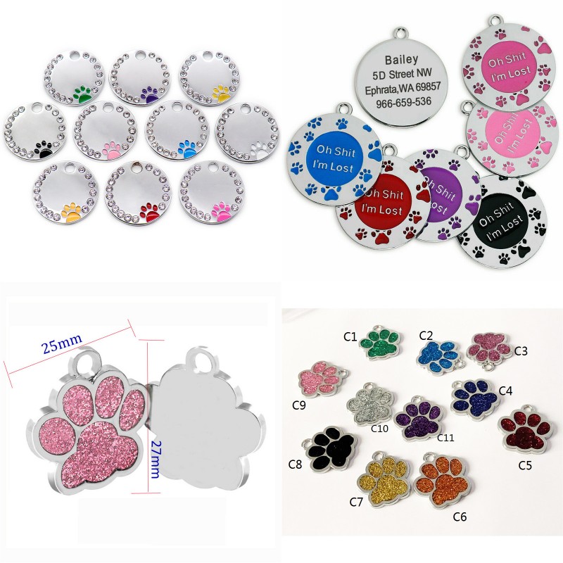 

Anti-lost Puppy Dog ID Tag Personalized Dogs Cats Name Tags Collars Necklaces Engraved Pet Nameplate Accessories